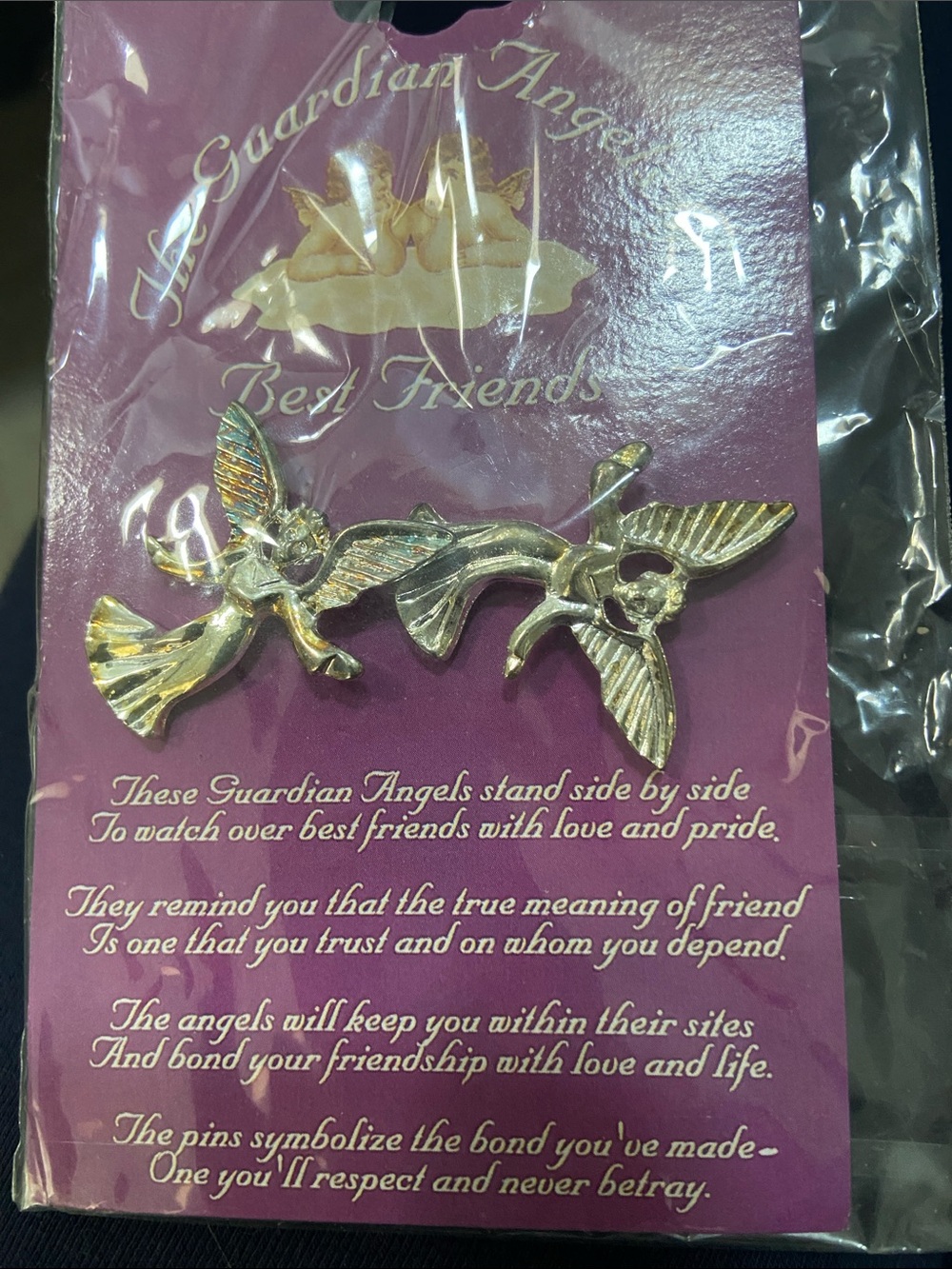 Guardian Angels Best Friends Silver-Tone Pin Set